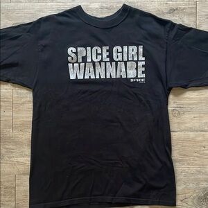 Black Spice Girl Wannabe Glitter T-Shirt